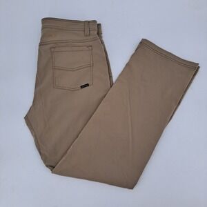 Prana Zion Slim Fit Pants Mens 34x32 Nylon Stretch Tan Khaki Hiking Outdoor